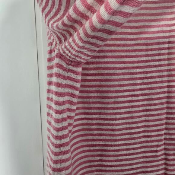 Talbots Cardigan Italian Wool Pink Stripes Button Lightweight Size XL - Picture 7 of 8